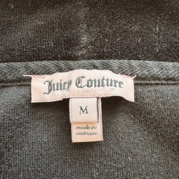 Black Velour Zip Up, By Juicy Couture - Picture 3 of 3
